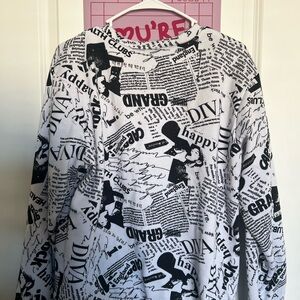 Graphic Print Black and White Sweatshirt